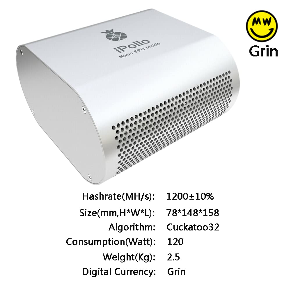 iPollo G1 Mini Minero Asic Miner Crypto Miner 1.2G/s 120W Minero doméstico con fuente de alimentación OEMGMINER