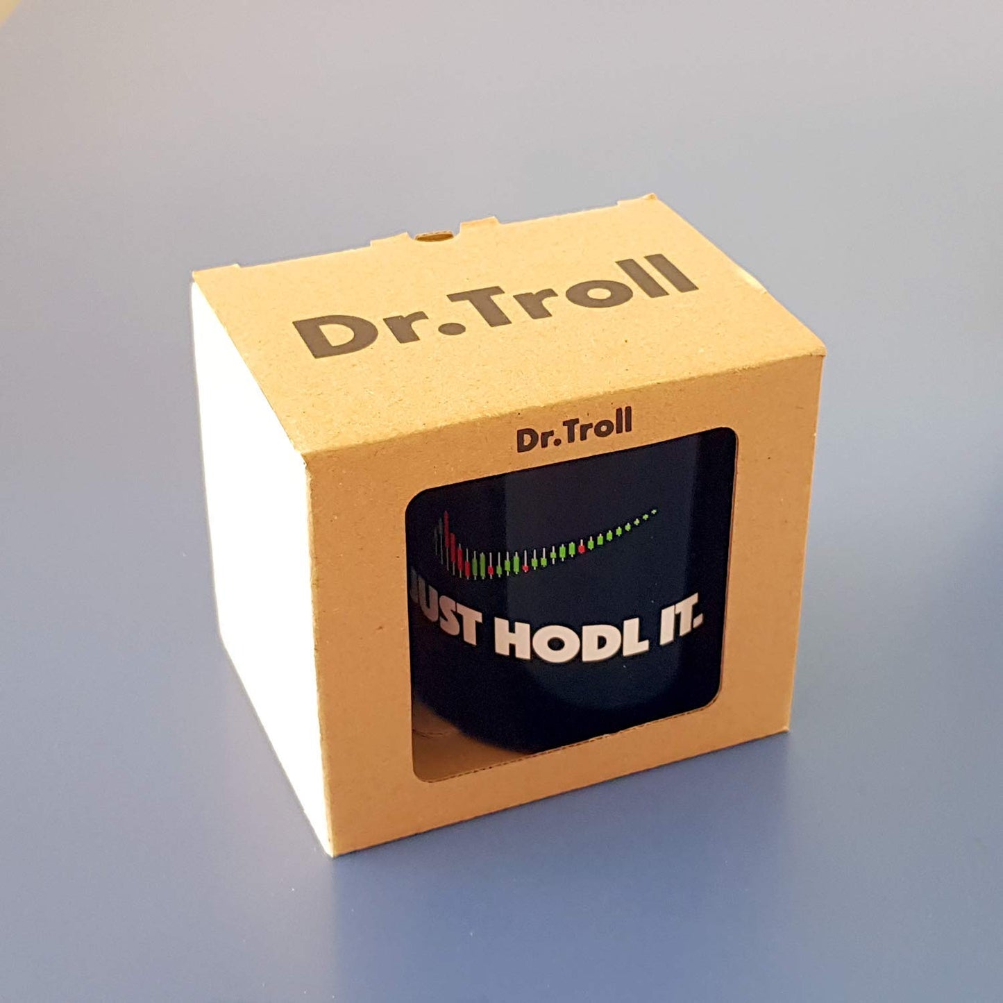 Taza Just Hodl It para amantes de las Criptomonedas y el Blockchain. Taza de desayuno 33 cl. Cerámica negra. Para seguidores Bitcoin, Neo, Ether, Ripple