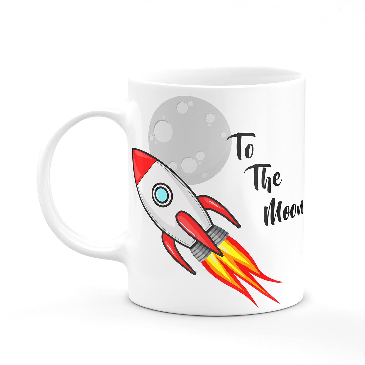 Taza Criptomonedas Bitcoin To The Moon Taza Desayuno, Taza de Café Cerámica Blanca Capacidad 330ml, Regalos Originales (Bitcoin)