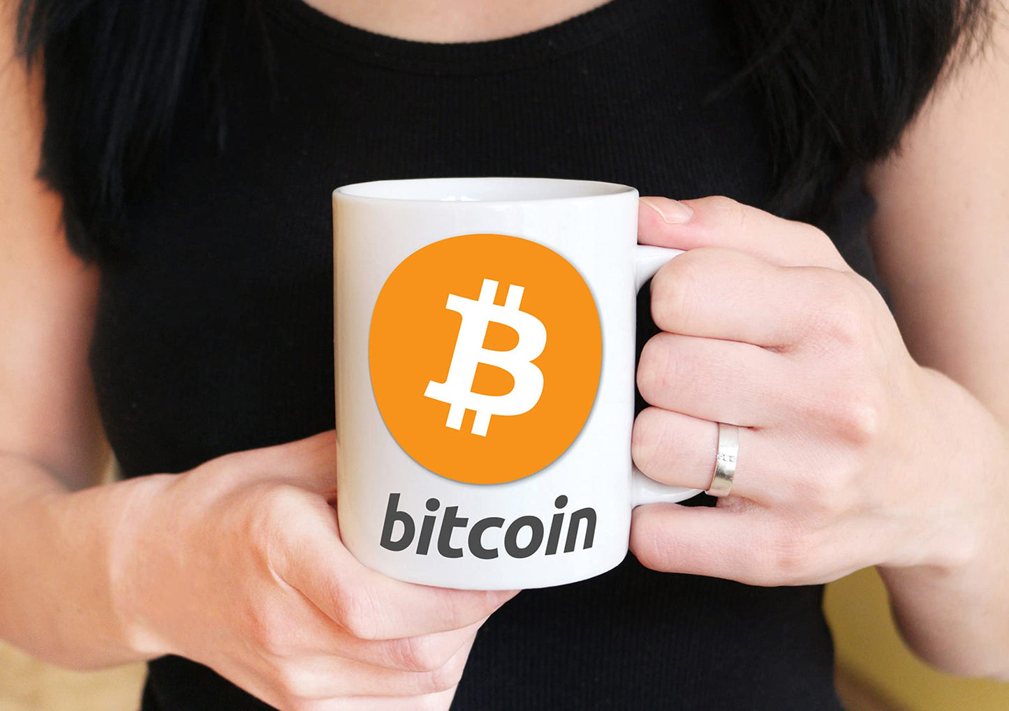 Taza Criptomonedas Bitcoin To The Moon Taza Desayuno, Taza de Café Cerámica Blanca Capacidad 330ml, Regalos Originales (Bitcoin)