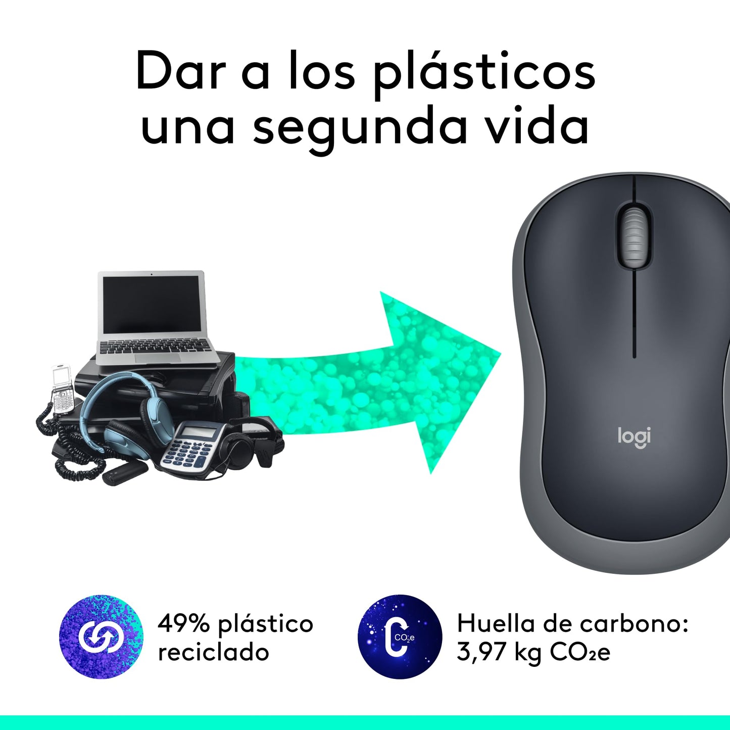 Logitech M185 Ratón Inalámbrico, 2.4GHz con Mini Receptor USB, Batería de 12 Meses, Seguimiento Óptico con Resolución de 1000 dpi, Ambidiestro, Compatible con PC, Mac, Portátil - Gris