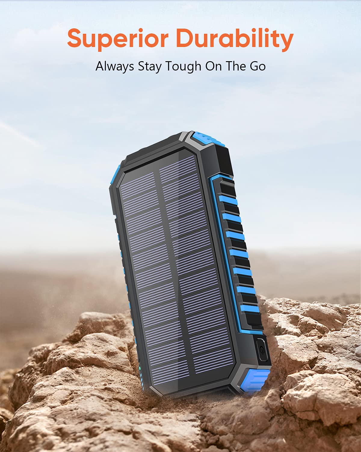 Hiluckey Cargador Solar 26800mAh Power Bank Portátil Batería Externa Inalámbrico con USB C Carga Rápida, 4 Salidas para Smartphones, Tablets