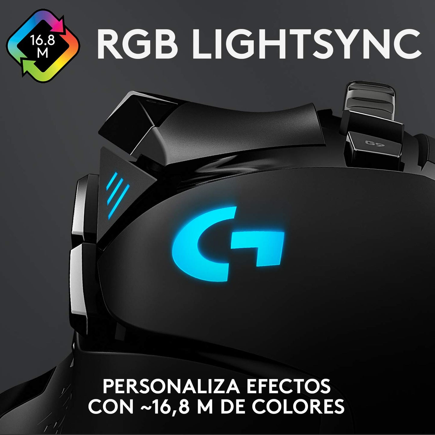 Logitech G502 HERO Ratón Gaming con Cable Alto Rendimiento, Captor HERO 25K, 25,600 DPI, RGB, Peso Personalizable, 11 Botones Programables, Memoria Integrada, PC/Mac - Negro