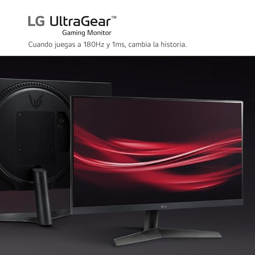 LG 24GS60F B - Monitor Ultragear, 24 Pulgadas, FHD 1080p, 16:9; Panel IPS, 1920x1080, Clasificación E, 180 Hz, 1ms, Negro