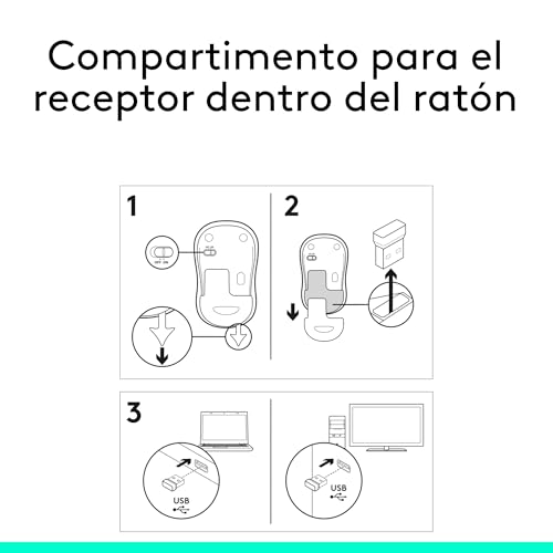 Logitech M185 Ratón Inalámbrico, 2.4GHz con Mini Receptor USB, Batería de 12 Meses, Seguimiento Óptico con Resolución de 1000 dpi, Ambidiestro, Compatible con PC, Mac, Portátil - Gris