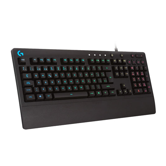 Logitech G213 Prodigy Teclado Gaming con Reposamuñecas, RGB LIGHTSYNC, Teclas Retroiluminadas y Personalizables, Resistente a Salpicaduras, Controles Multimedia Dedicados, Disposición QWERTY ES