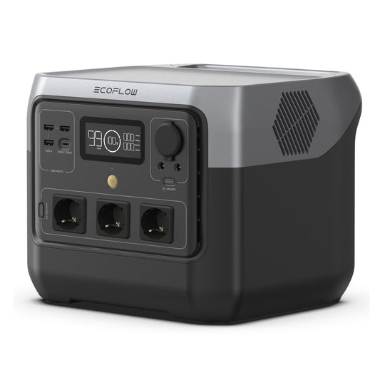 Estación de energía portátil ECOFLOW RIVER 2 Pro, batería LiFeP04 de 768 Wh, carga rápida en 70 minutos, 3 tomas de CA de 800 W de potencia, generador solar para aire libre/caravanas