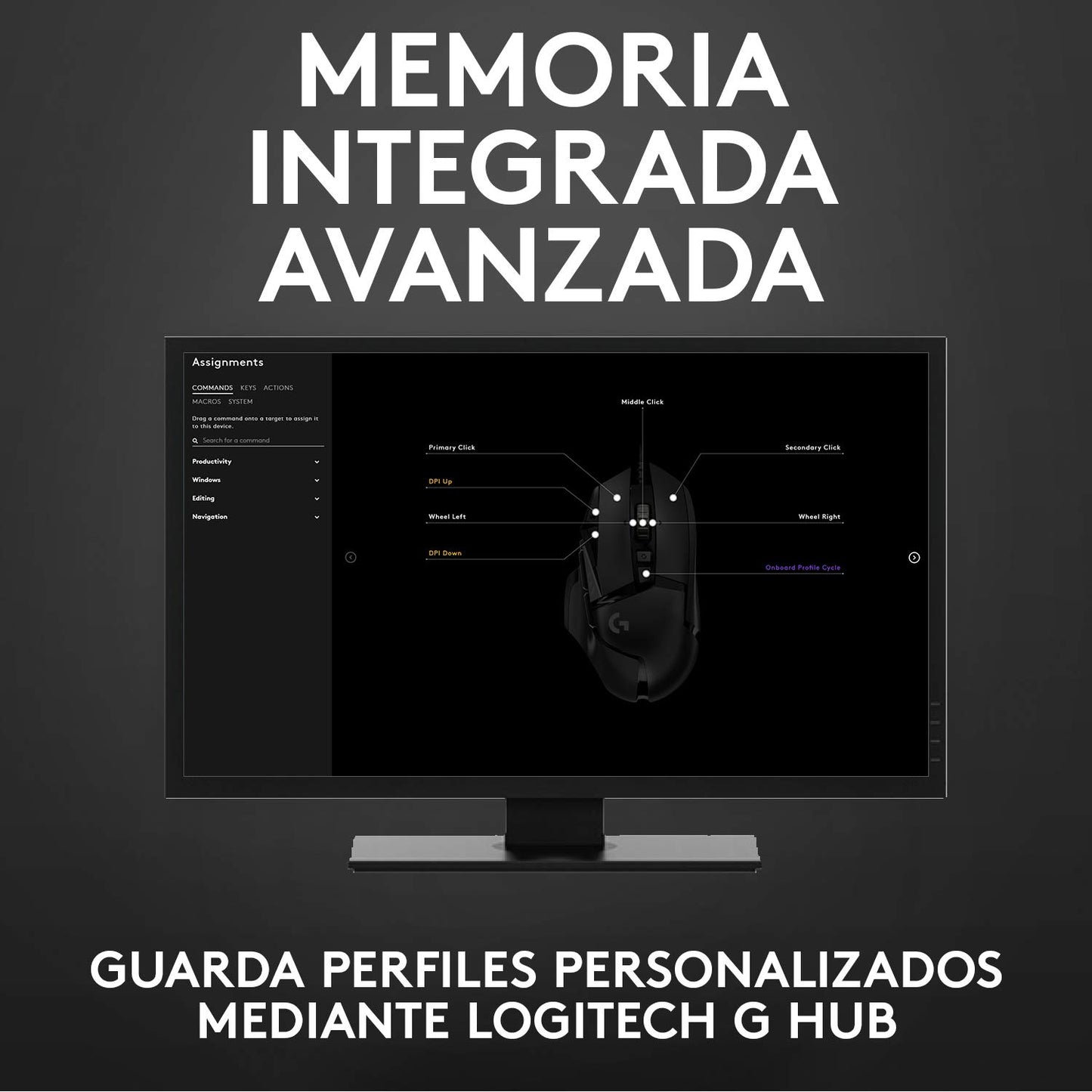 Logitech G502 HERO Ratón Gaming con Cable Alto Rendimiento, Captor HERO 25K, 25,600 DPI, RGB, Peso Personalizable, 11 Botones Programables, Memoria Integrada, PC/Mac - Negro