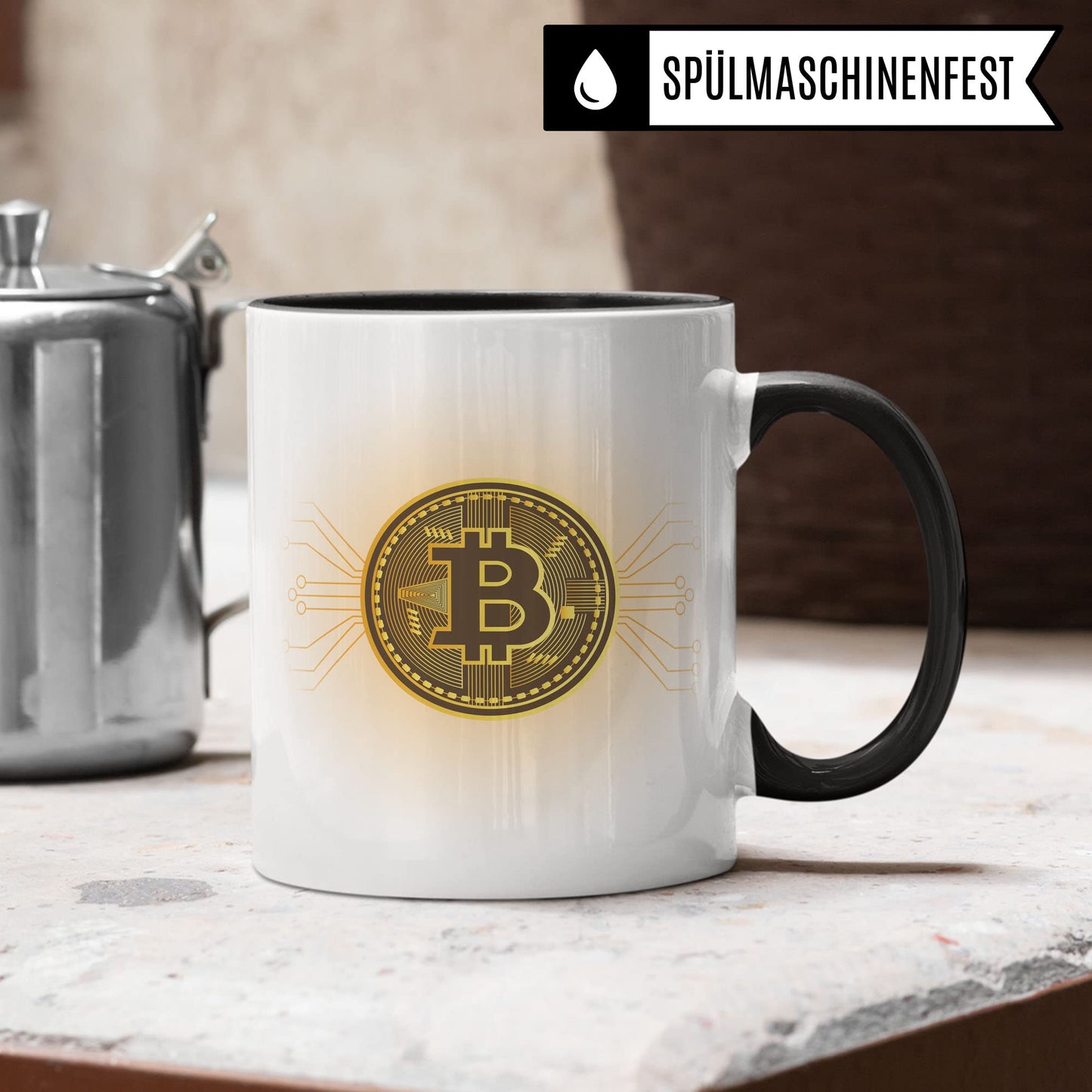 BTC taza regalo Bitcoin taza de café idea de regalo para inversores taza de café criptomoneda taza (blanco y negro)