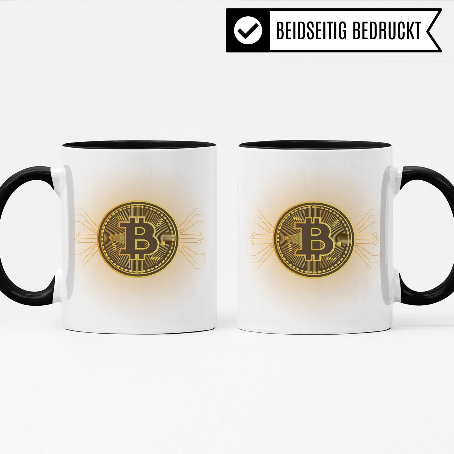 BTC taza regalo Bitcoin taza de café idea de regalo para inversores taza de café criptomoneda taza (blanco y negro)
