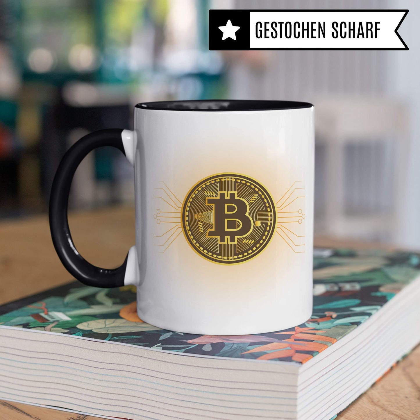 BTC taza regalo Bitcoin taza de café idea de regalo para inversores taza de café criptomoneda taza (blanco y negro)