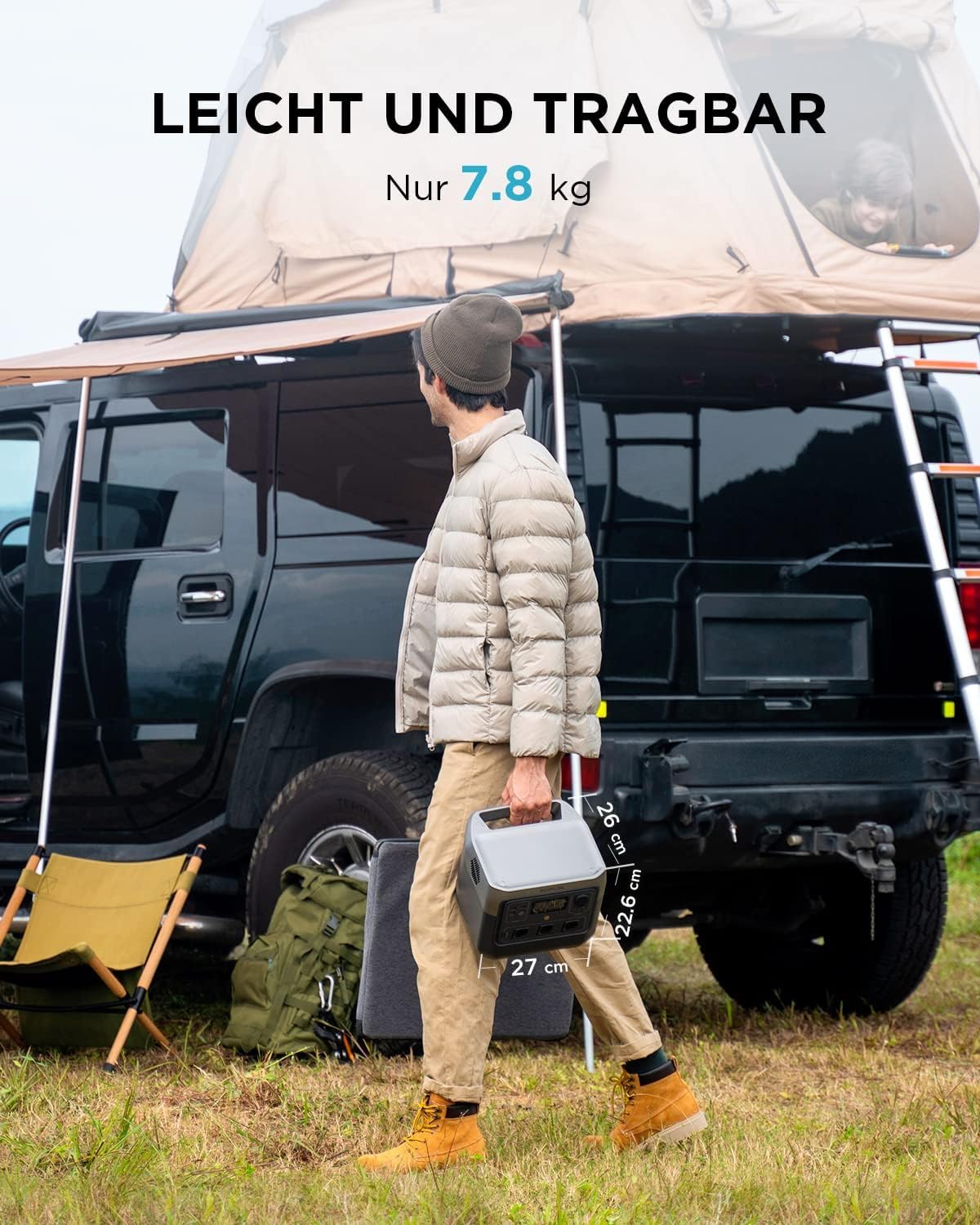 Estación de energía portátil ECOFLOW RIVER 2 Pro, batería LiFeP04 de 768 Wh, carga rápida en 70 minutos, 3 tomas de CA de 800 W de potencia, generador solar para aire libre/caravanas