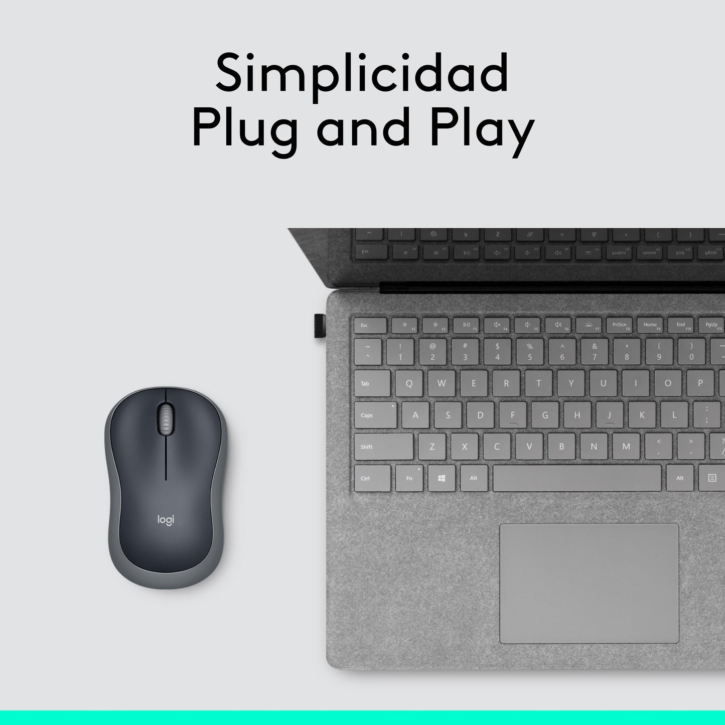 Logitech M185 Ratón Inalámbrico, 2.4GHz con Mini Receptor USB, Batería de 12 Meses, Seguimiento Óptico con Resolución de 1000 dpi, Ambidiestro, Compatible con PC, Mac, Portátil - Gris