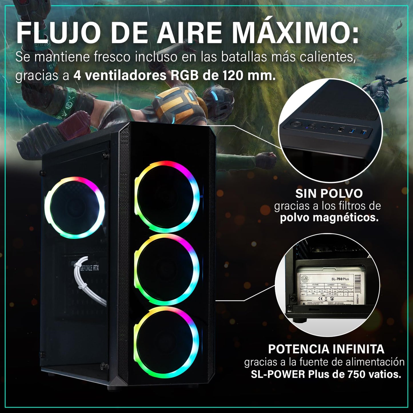 Greed®Mk2 Pro - 4K High End Gaming PC Raytracing - Intel Core i7 13700KF + Nvidia Geforce RTX 5070-5,4 GHz Ultra-rápido RGB + Ordenador de sobremesa - 32 GB DDR4 RAM - 1TB SSD - WLAN + W11 Pro