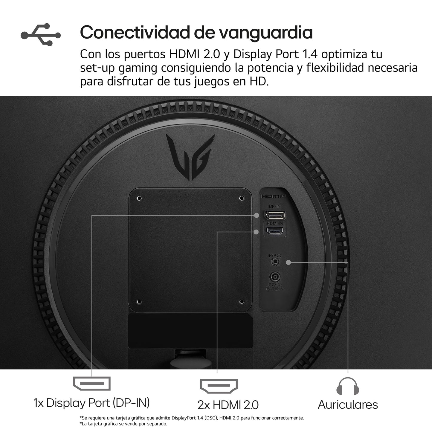 LG 24GS60F B - Monitor Ultragear, 24 Pulgadas, FHD 1080p, 16:9; Panel IPS, 1920x1080, Clasificación E, 180 Hz, 1ms, Negro