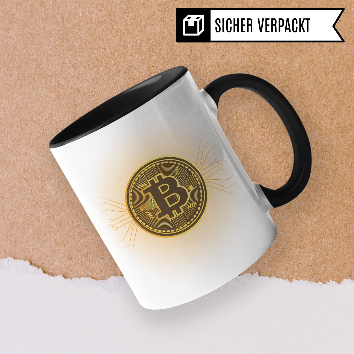 BTC taza regalo Bitcoin taza de café idea de regalo para inversores taza de café criptomoneda taza (blanco y negro)